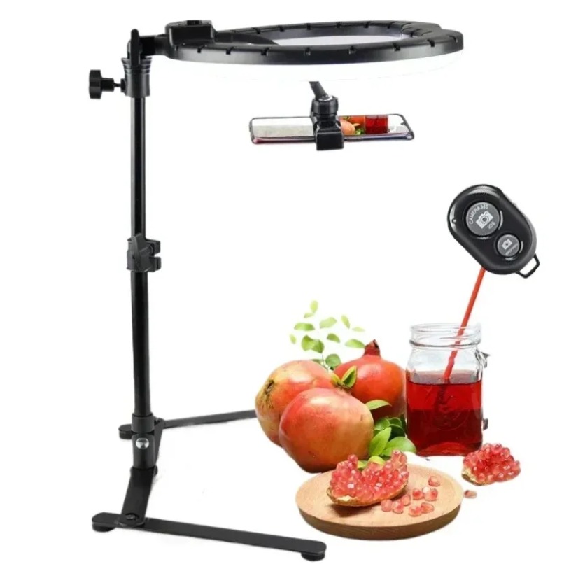 Photography Lighting Overhead - Overhead Phone Mount with Ring Light