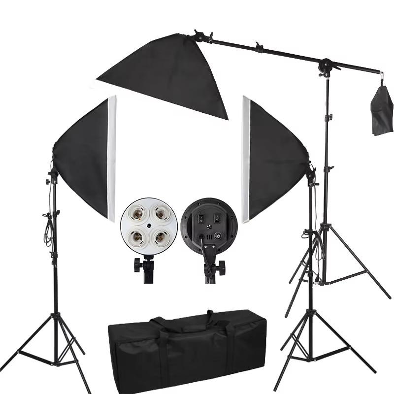 Photography Lighting Overhead - 50x70cm Softbox Kit with E27 Four