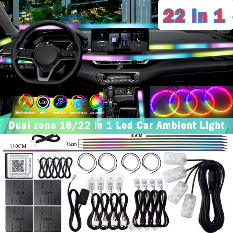18/22 in 1 Acrylic Led Car Amb - Interior Photography Lighting ulasan dan harga