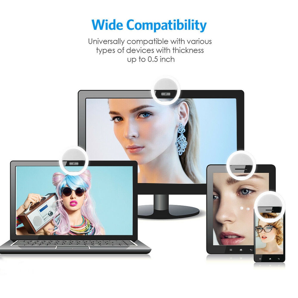 USB Rechargeable LED Selfie Ri - Photography Lightning ulasan dan harga
