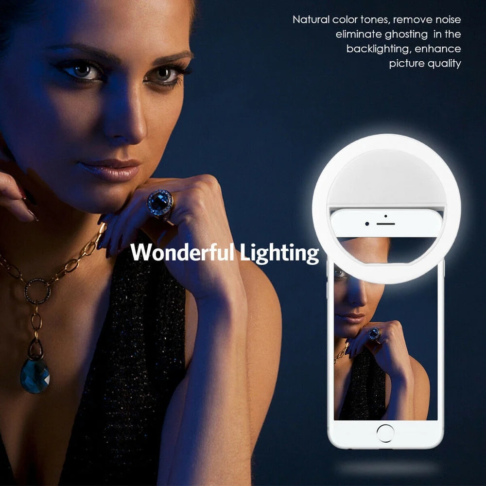 USB Rechargeable LED Selfie Ri - Photography Lightning ulasan dan harga