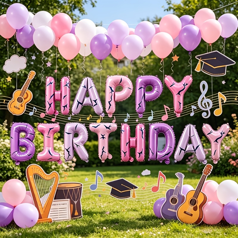 16inch purple pink Happy Birth - Photography Lightning ulasan dan harga