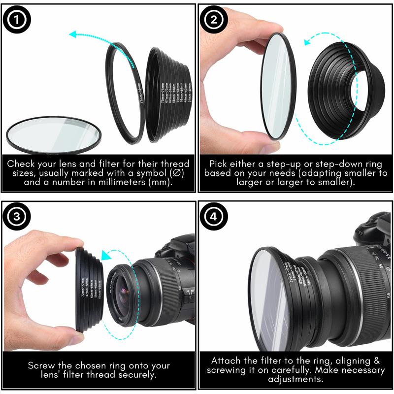18pcs Camera Lens Filter Step  - Macro Photography Lighting Kit ulasan dan harga