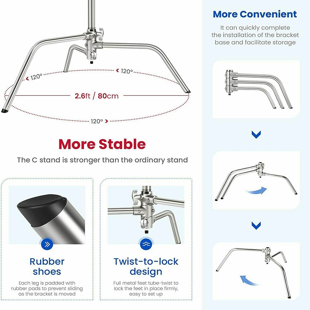 Selens 300cm C-Stand Stainless - Photography Lightning ulasan dan harga