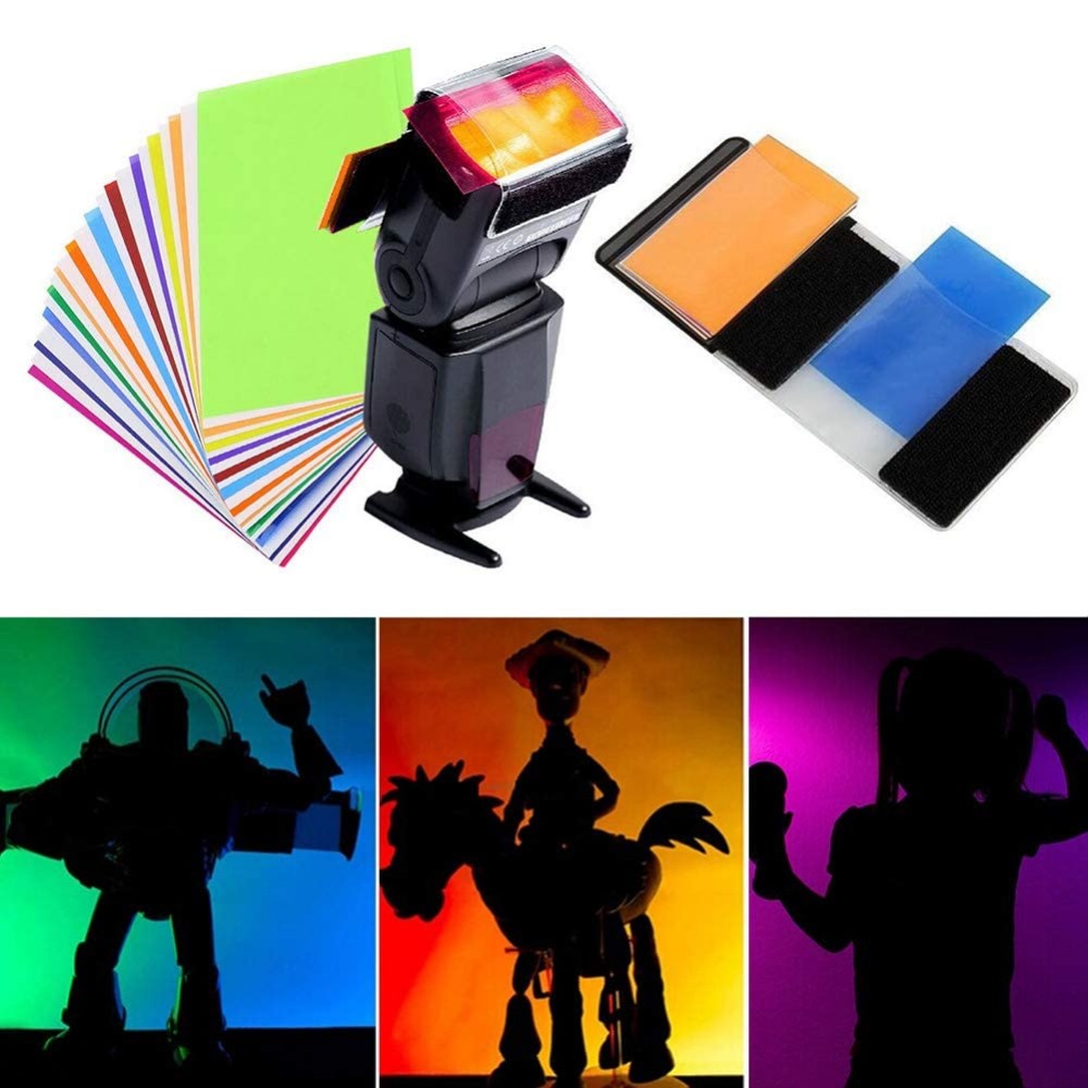 12 Colors Camera Flash Gels Li - Photography Lighting Kit ulasan dan harga
