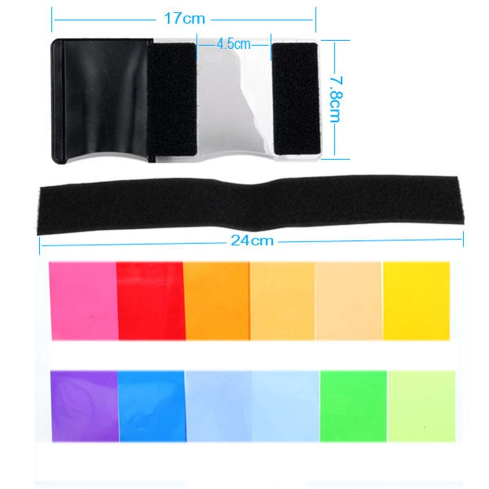 12 Colors Camera Flash Gels Li - Photography Lighting Kit ulasan dan harga