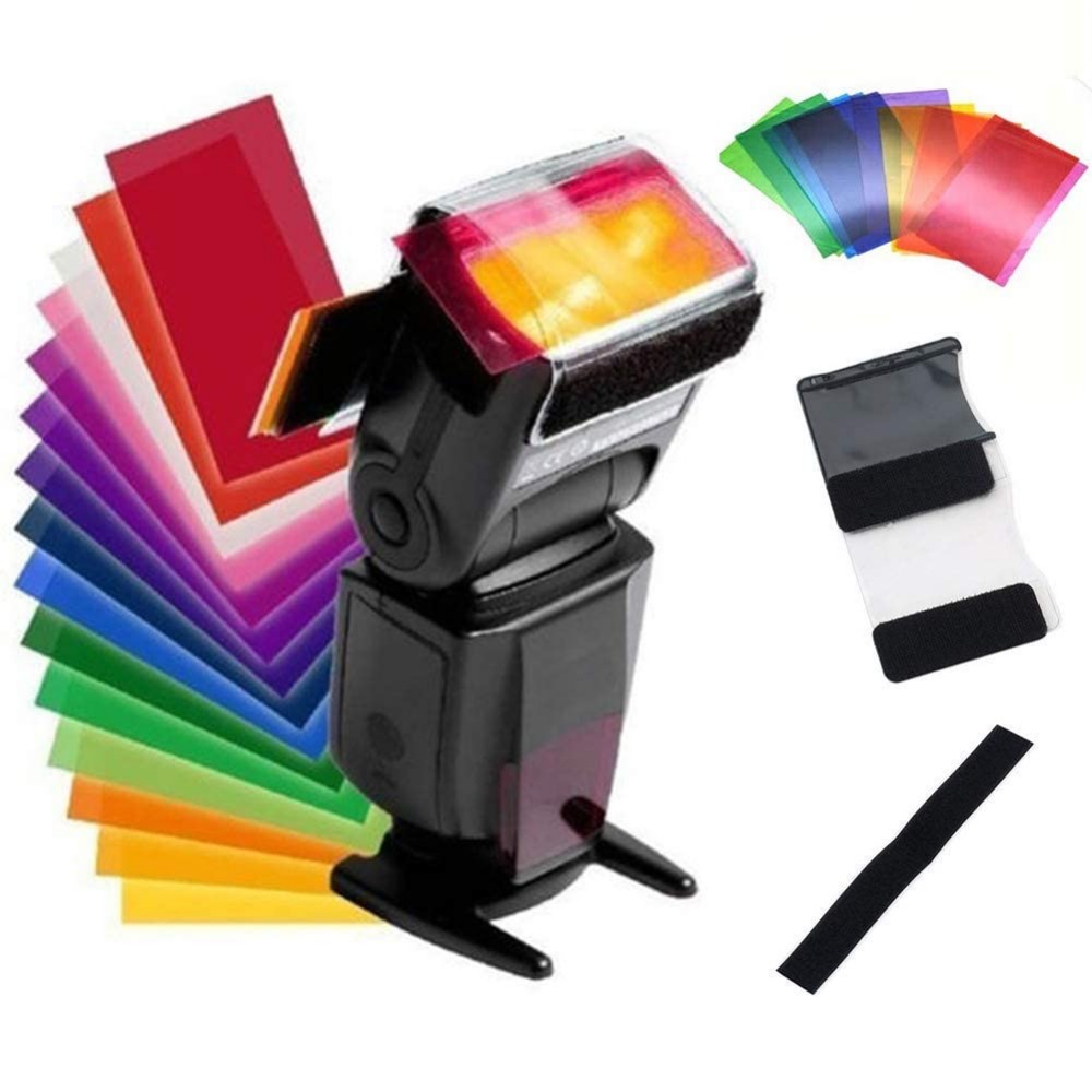 12 Colors Camera Flash Gels Li - Photography Lighting Kit ulasan dan harga